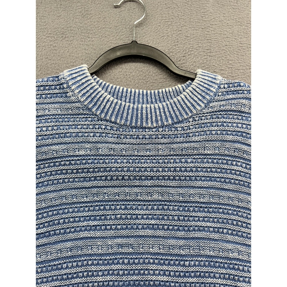 Abercrombie & Fitch Sweater Mens Medium Blue White Crewneck Pullover Striped - Picture 2 of 9